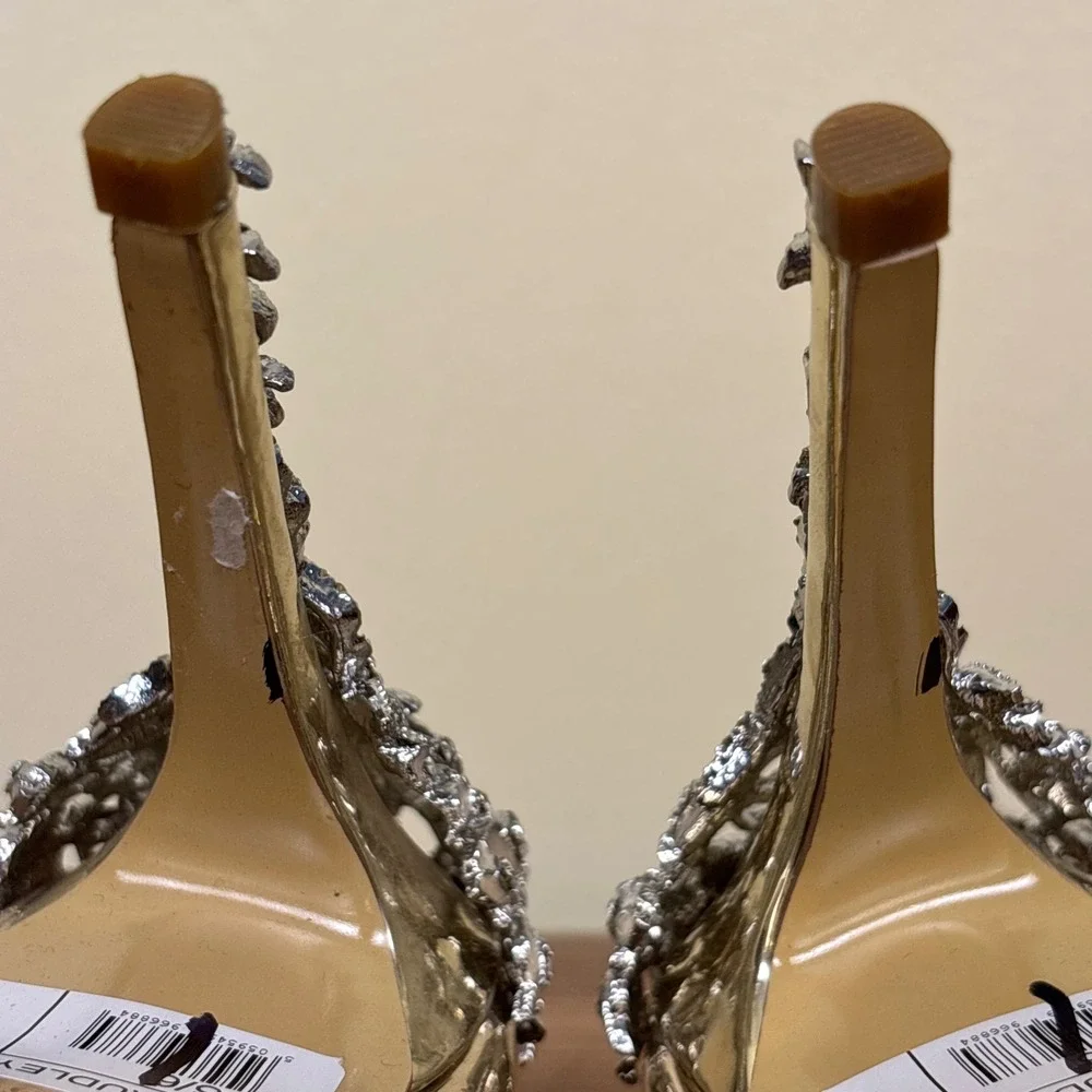 DUNE LONDON Audleys Pointed Toe Pumps Gold Women Size 36 Rhinestone Floral Party